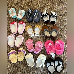 12 pairs of American Girl Doll shoes